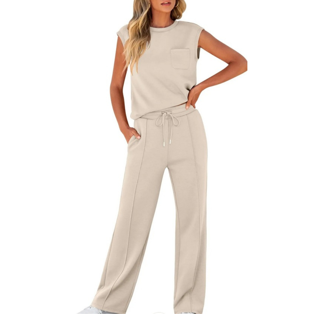 Leonie | Zweiteiliges Set mit ärmellosem Top und Hose mit Kordelzug
