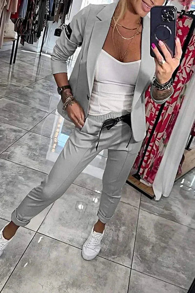 Isabelle | Maßgeschneidertes Set mit Weichem Blazer und Lässigen Jogginghosen