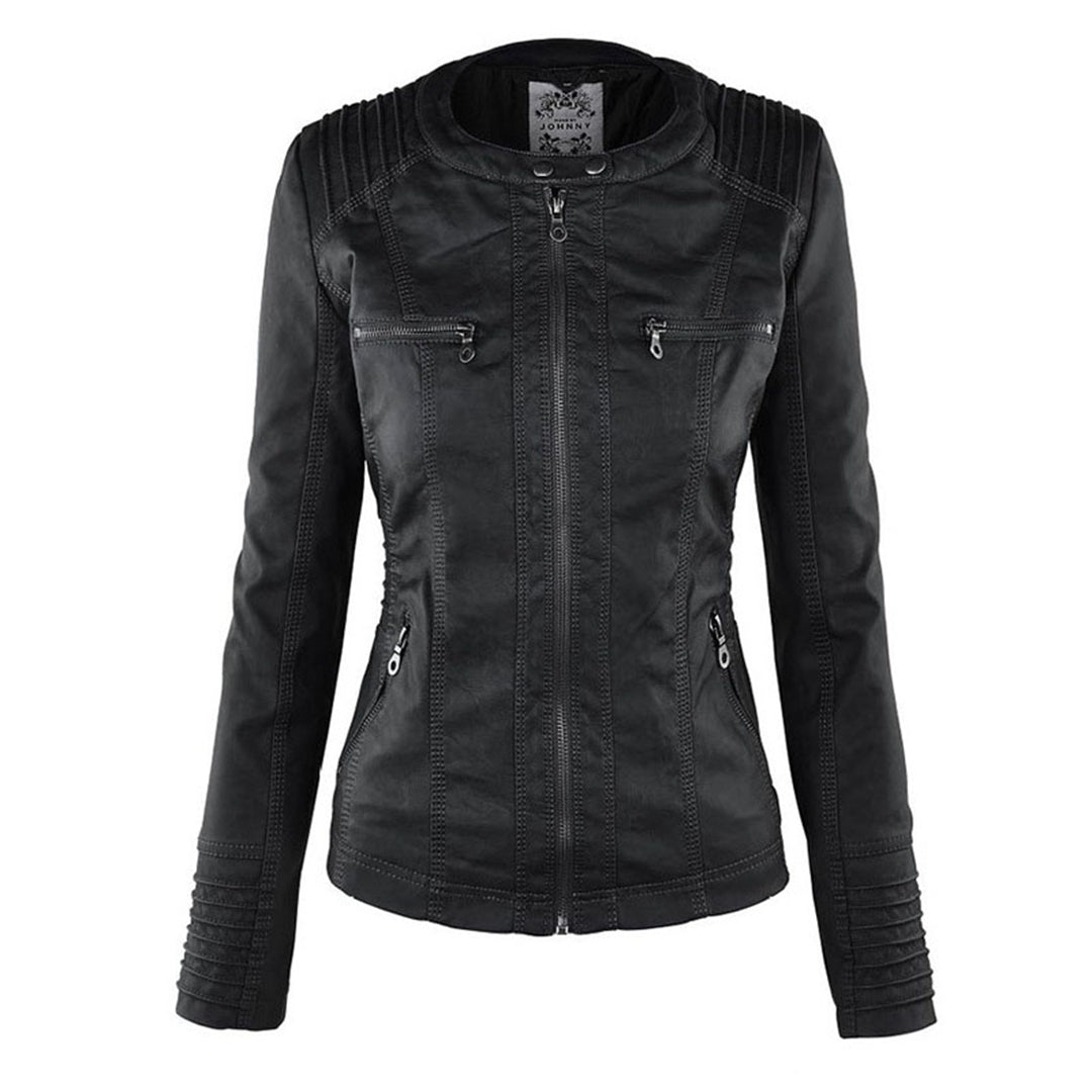 Kiana | Bikerjacke mit Kapuze und taillierter Passform