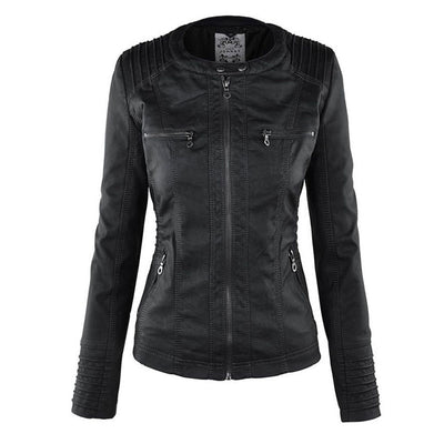 Kiana | Bikerjacke mit Kapuze und taillierter Passform