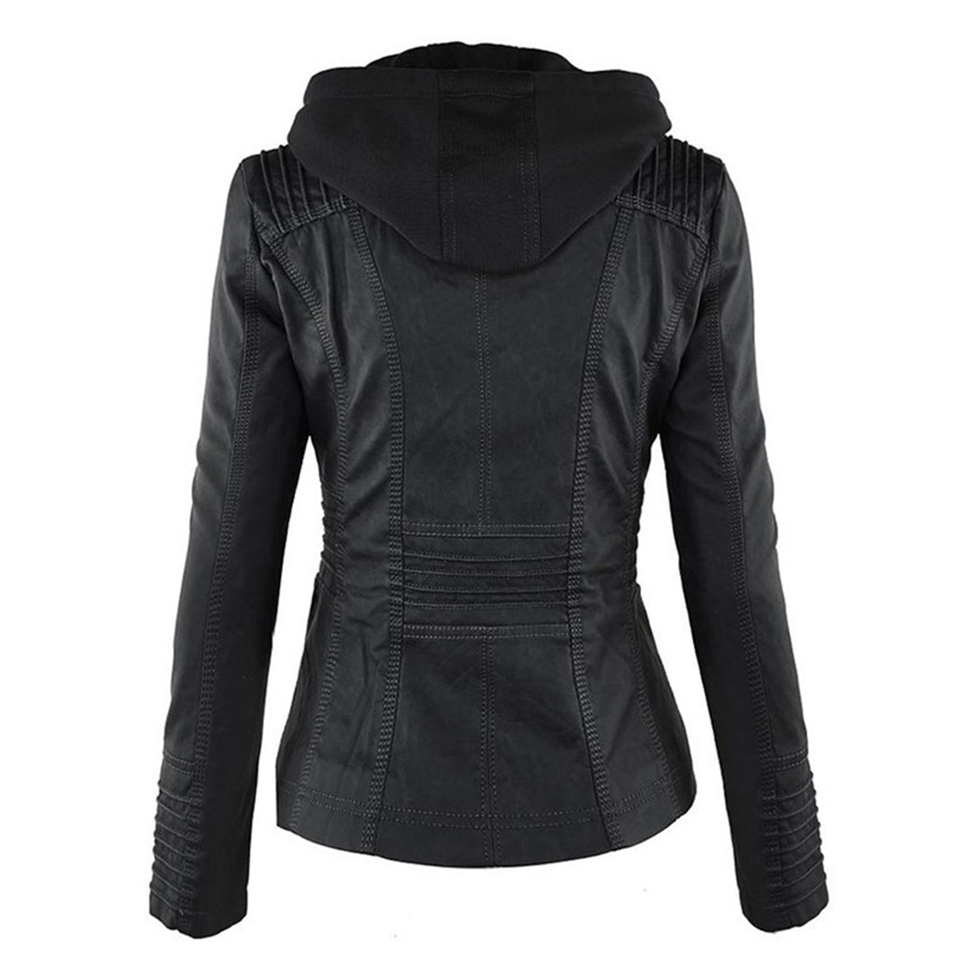 Kiana | Bikerjacke mit Kapuze und taillierter Passform