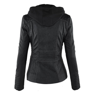 Kiana | Bikerjacke mit Kapuze und taillierter Passform