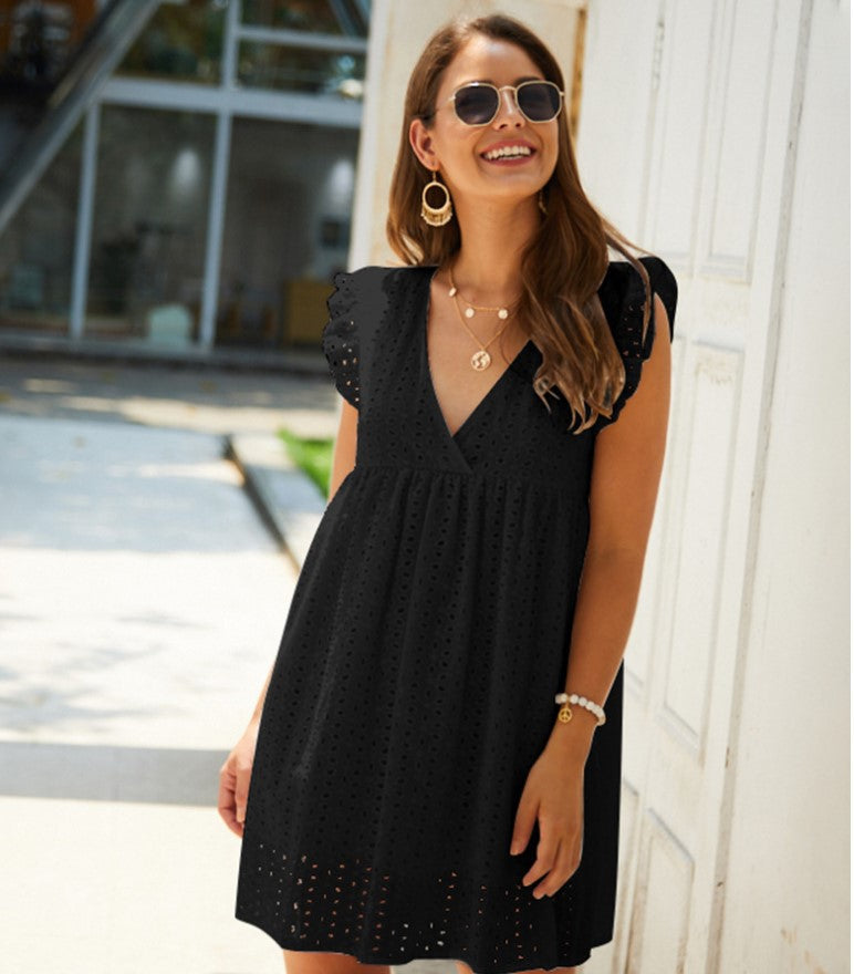 Liselotte | Boho-Minikleid mit Lochstickerei