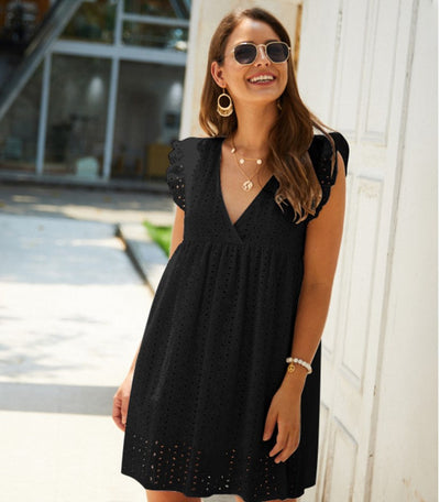 Liselotte | Boho-Minikleid mit Lochstickerei
