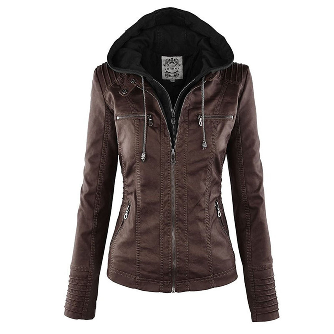 Kiana | Bikerjacke mit Kapuze und taillierter Passform