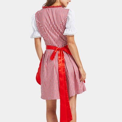 Isabella | Elegantes Rotes Dirndl Kleid für Oktoberfest