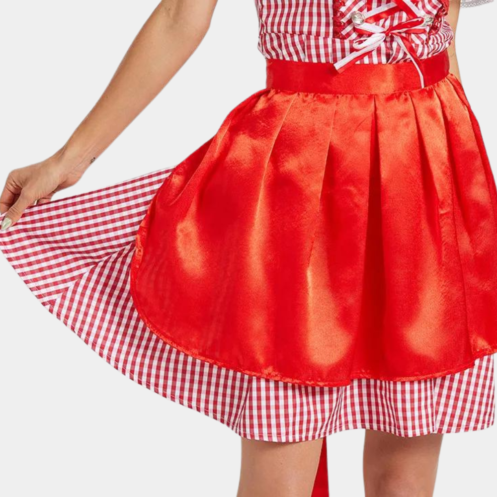 Isabella | Elegantes Rotes Dirndl Kleid für Oktoberfest