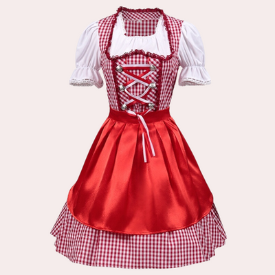 Isabella | Elegantes Rotes Dirndl Kleid für Oktoberfest