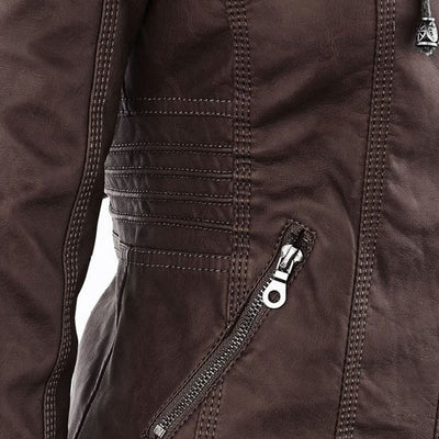 Kiana | Bikerjacke mit Kapuze und taillierter Passform