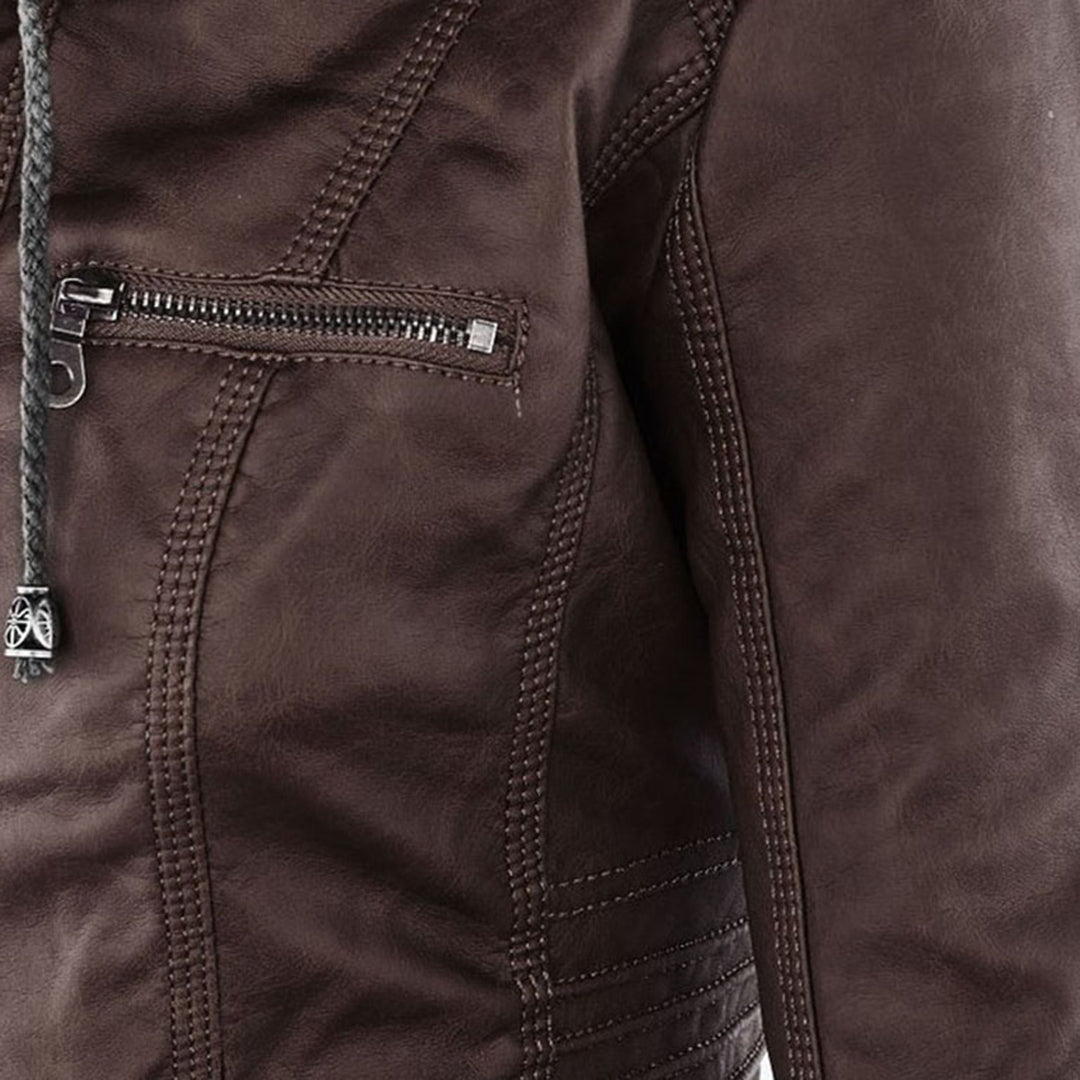 Kiana | Bikerjacke mit Kapuze und taillierter Passform