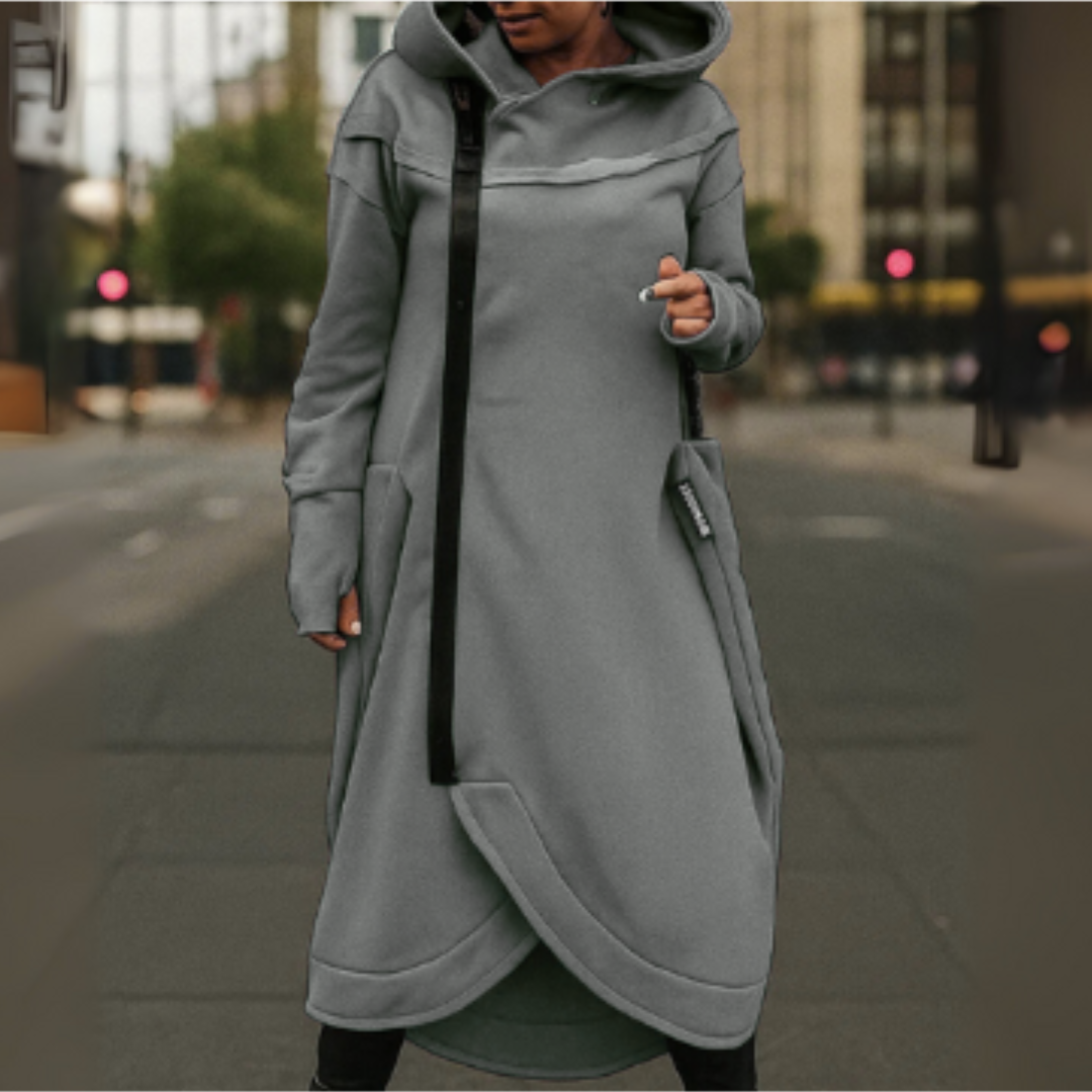 Hildegard | Kapuzenkleid im urbanen Layer-Look