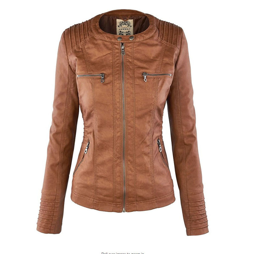 Kiana | Bikerjacke mit Kapuze und taillierter Passform