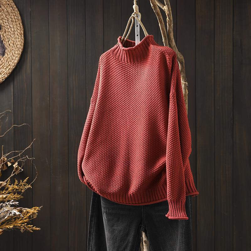 Theresia | Waffelstrick-Rollkragenpullover