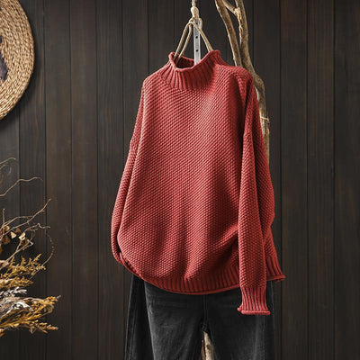 Theresia | Waffelstrick-Rollkragenpullover