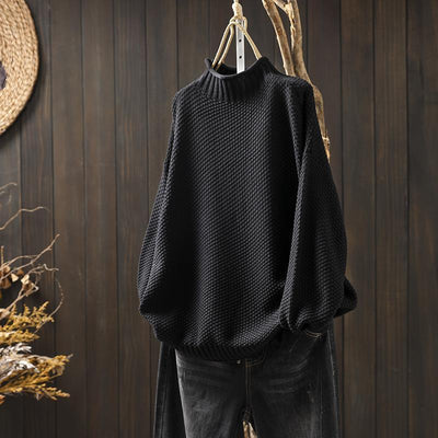 Theresia | Waffelstrick-Rollkragenpullover