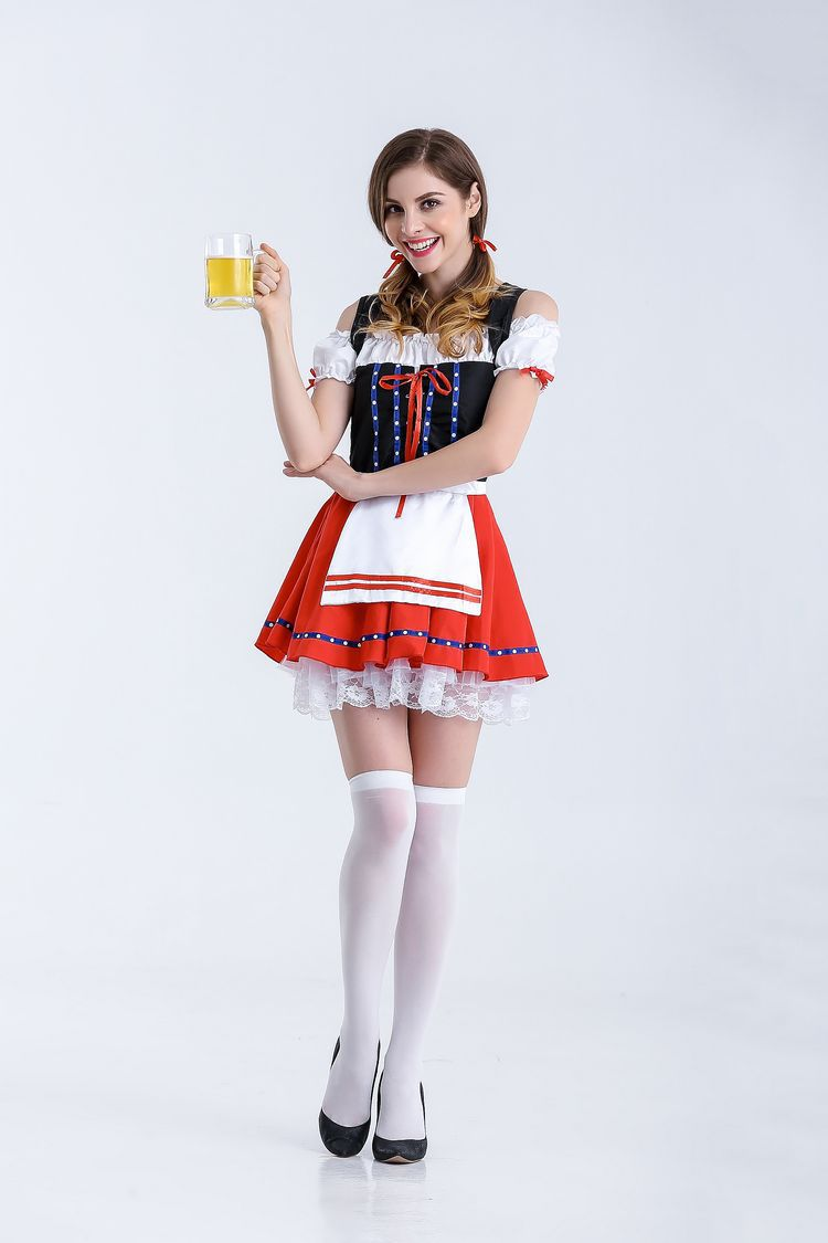 Klara | Mini Rot Oktoberfest Dirndl Kleid