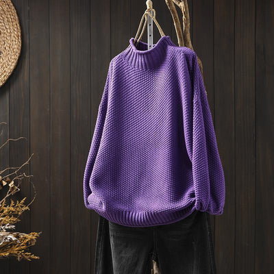 Theresia | Waffelstrick-Rollkragenpullover