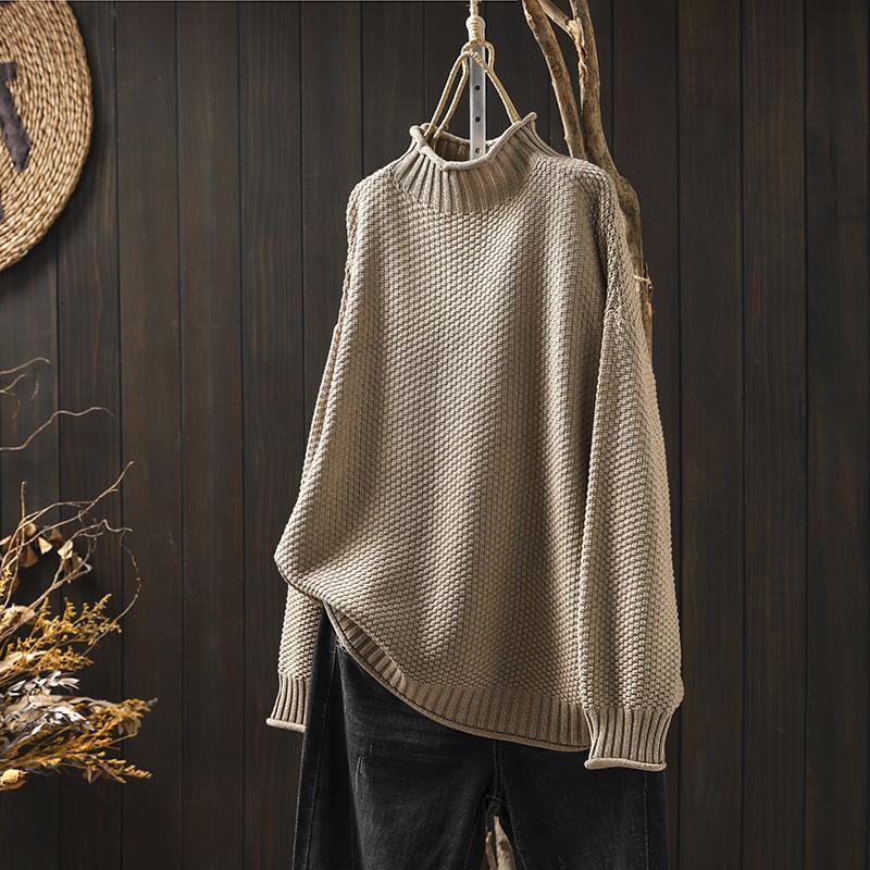 Theresia | Waffelstrick-Rollkragenpullover