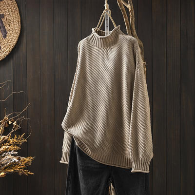 Theresia | Waffelstrick-Rollkragenpullover