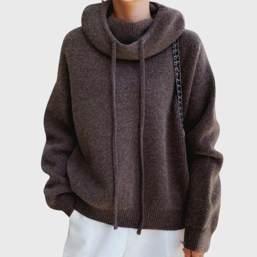 Waltraud | Weicher Strick-Kapuzenpullover