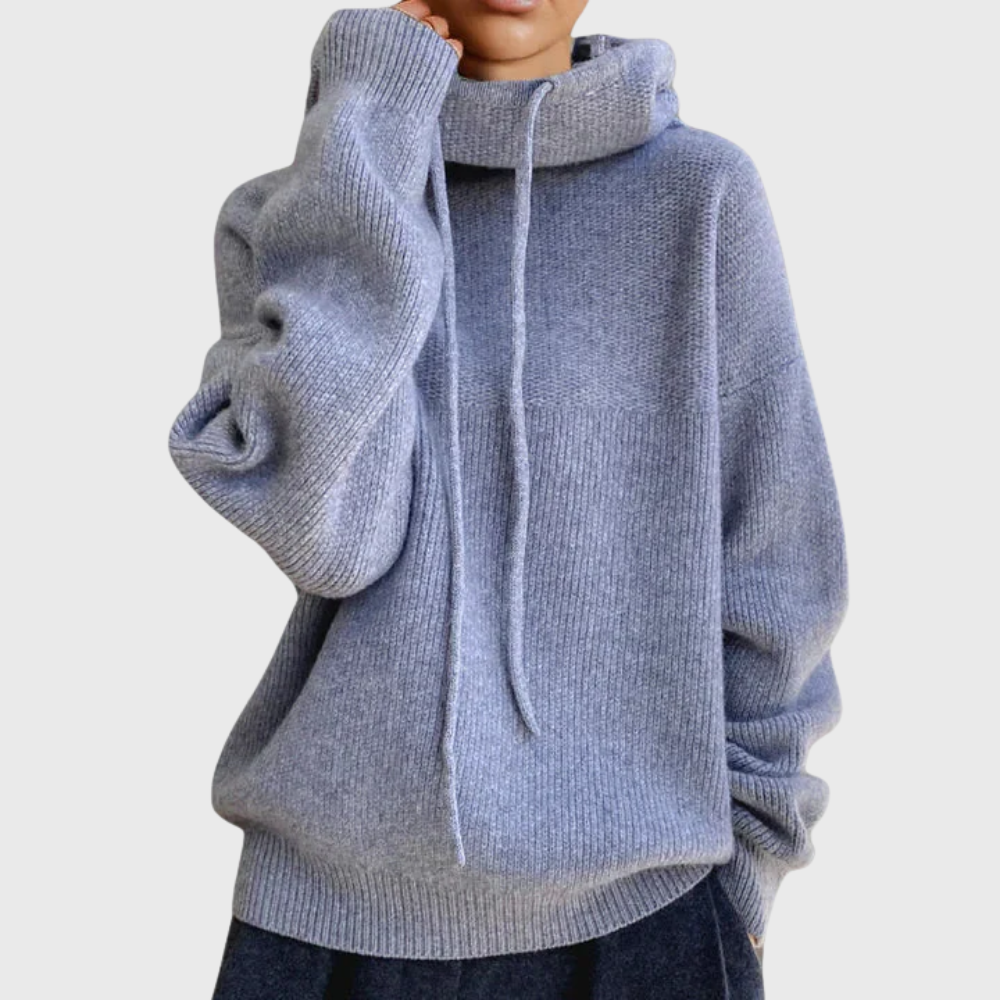 Waltraud | Weicher Strick-Kapuzenpullover