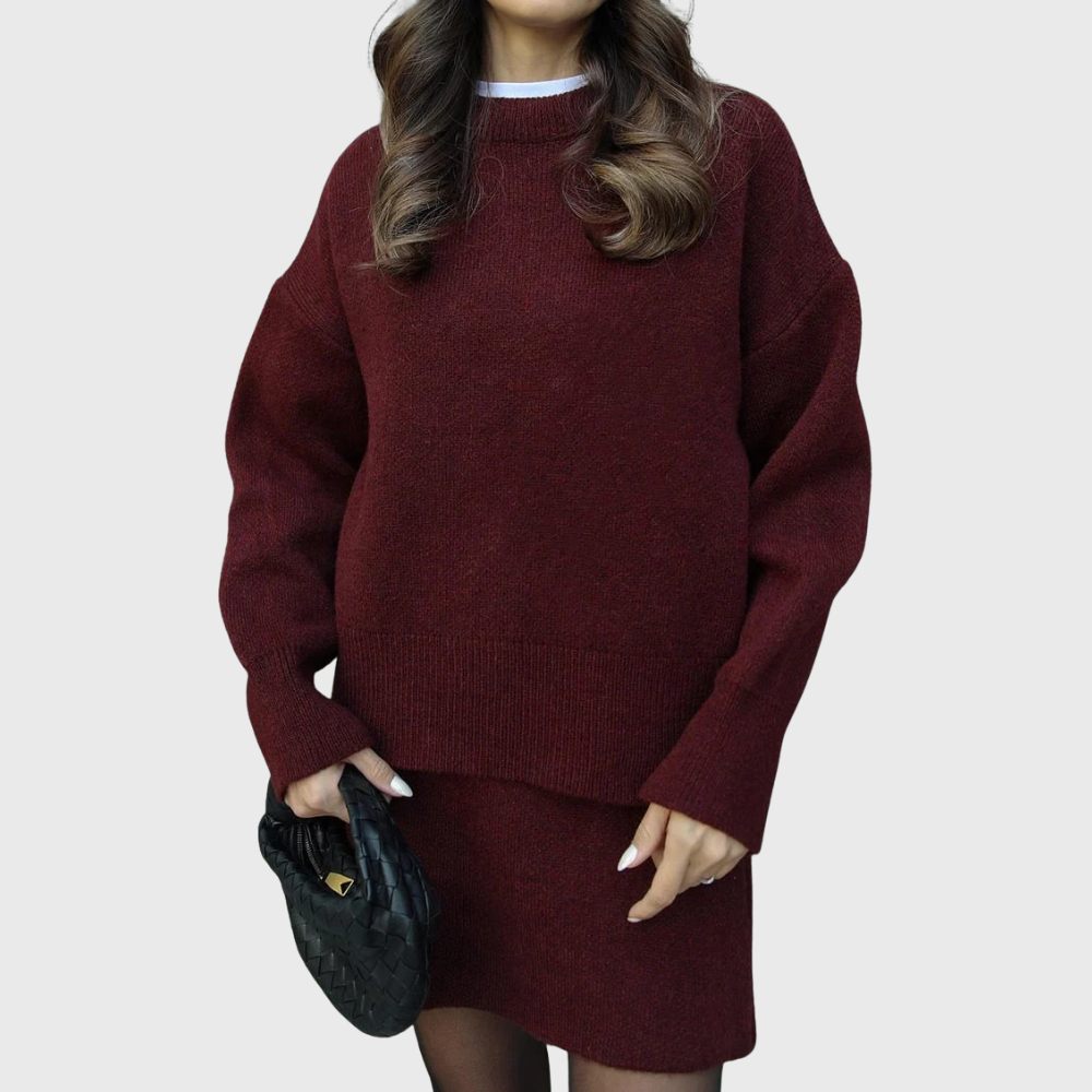 Annelie | Weiches Strick-Ensemble mit Pullover und Rock