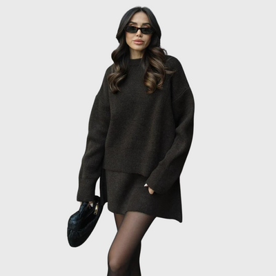 Annelie | Weiches Strick-Ensemble mit Pullover und Rock
