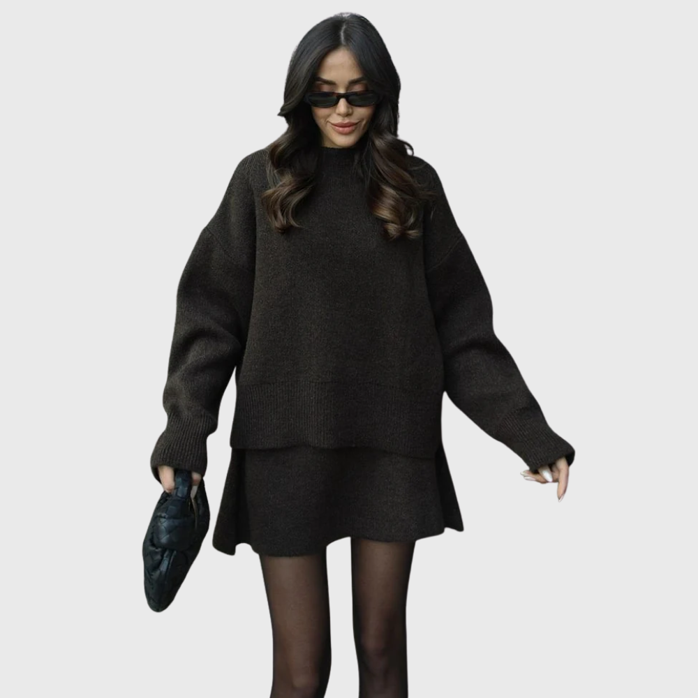 Annelie | Weiches Strick-Ensemble mit Pullover und Rock