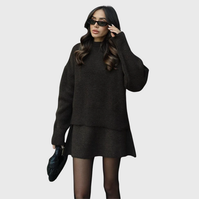 Annelie | Weiches Strick-Ensemble mit Pullover und Rock