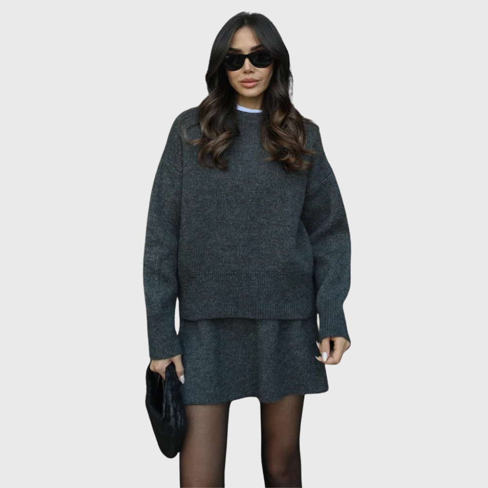 Annelie | Weiches Strick-Ensemble mit Pullover und Rock