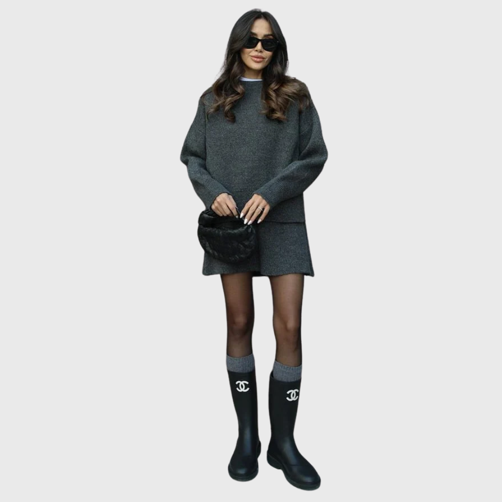 Annelie | Weiches Strick-Ensemble mit Pullover und Rock