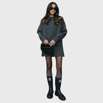 Annelie | Weiches Strick-Ensemble mit Pullover und Rock