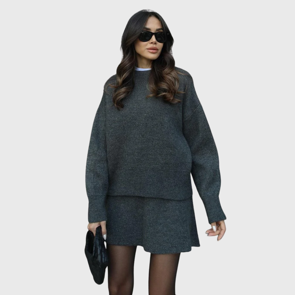 Annelie | Weiches Strick-Ensemble mit Pullover und Rock