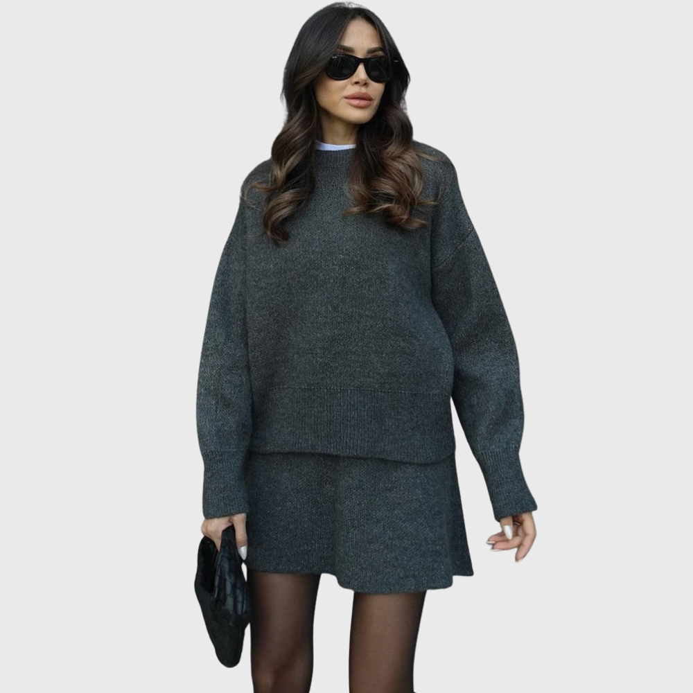 Annelie | Weiches Strick-Ensemble mit Pullover und Rock