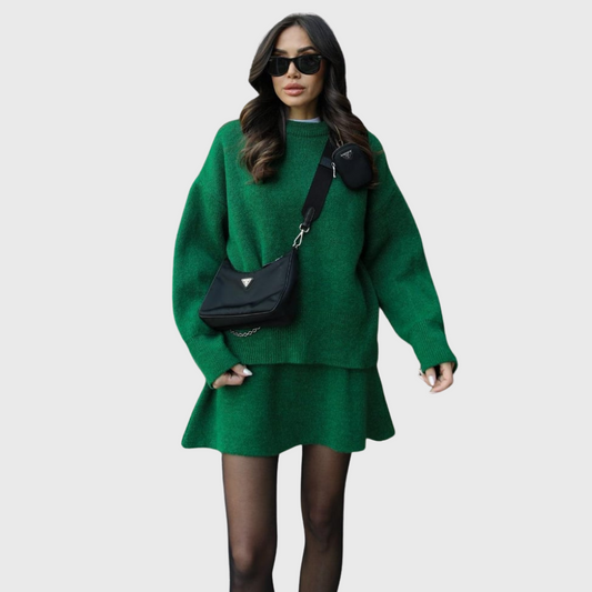 Annelie | Weiches Strick-Ensemble mit Pullover und Rock