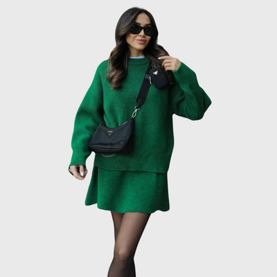 Annelie | Weiches Strick-Ensemble mit Pullover und Rock