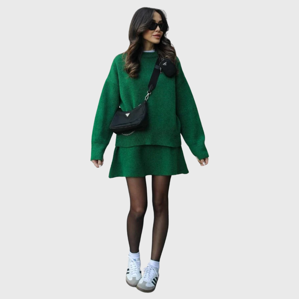 Annelie | Weiches Strick-Ensemble mit Pullover und Rock