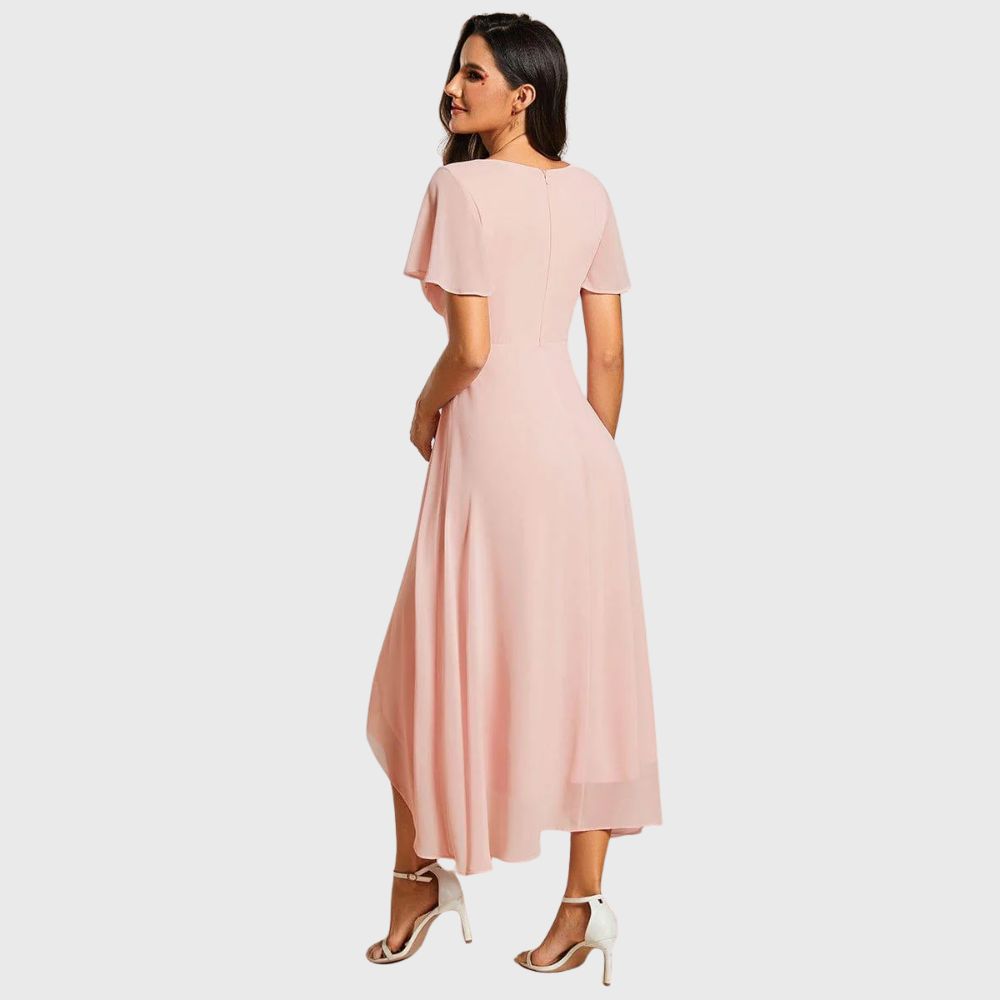 Chiara | A-Linien-Kleid aus Chiffon mit asymmetrischem Saum