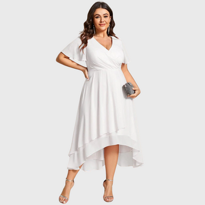 Chiara | A-Linien-Kleid aus Chiffon mit asymmetrischem Saum