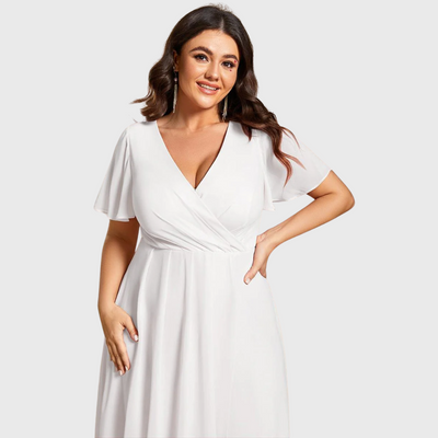 Chiara | A-Linien-Kleid aus Chiffon mit asymmetrischem Saum