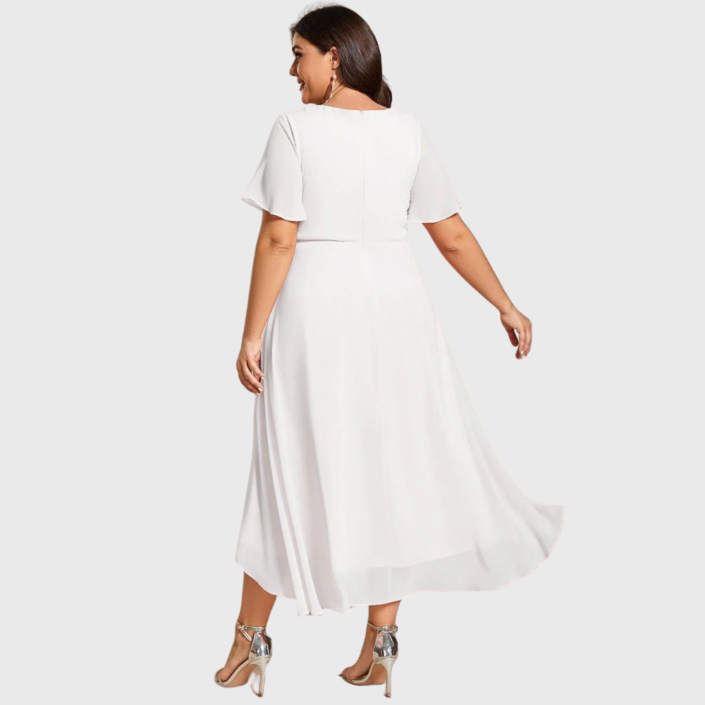 Chiara | A-Linien-Kleid aus Chiffon mit asymmetrischem Saum
