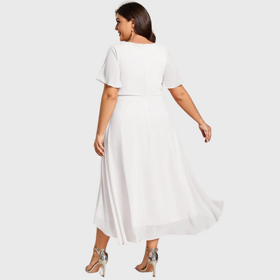 Chiara | A-Linien-Kleid aus Chiffon mit asymmetrischem Saum