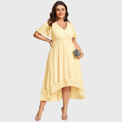 Chiara | A-Linien-Kleid aus Chiffon mit asymmetrischem Saum