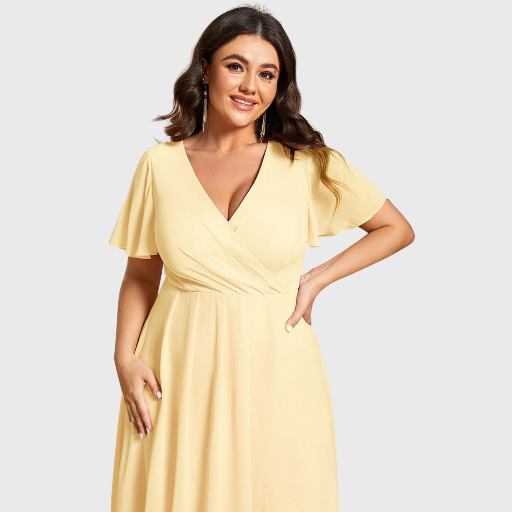 Chiara | A-Linien-Kleid aus Chiffon mit asymmetrischem Saum