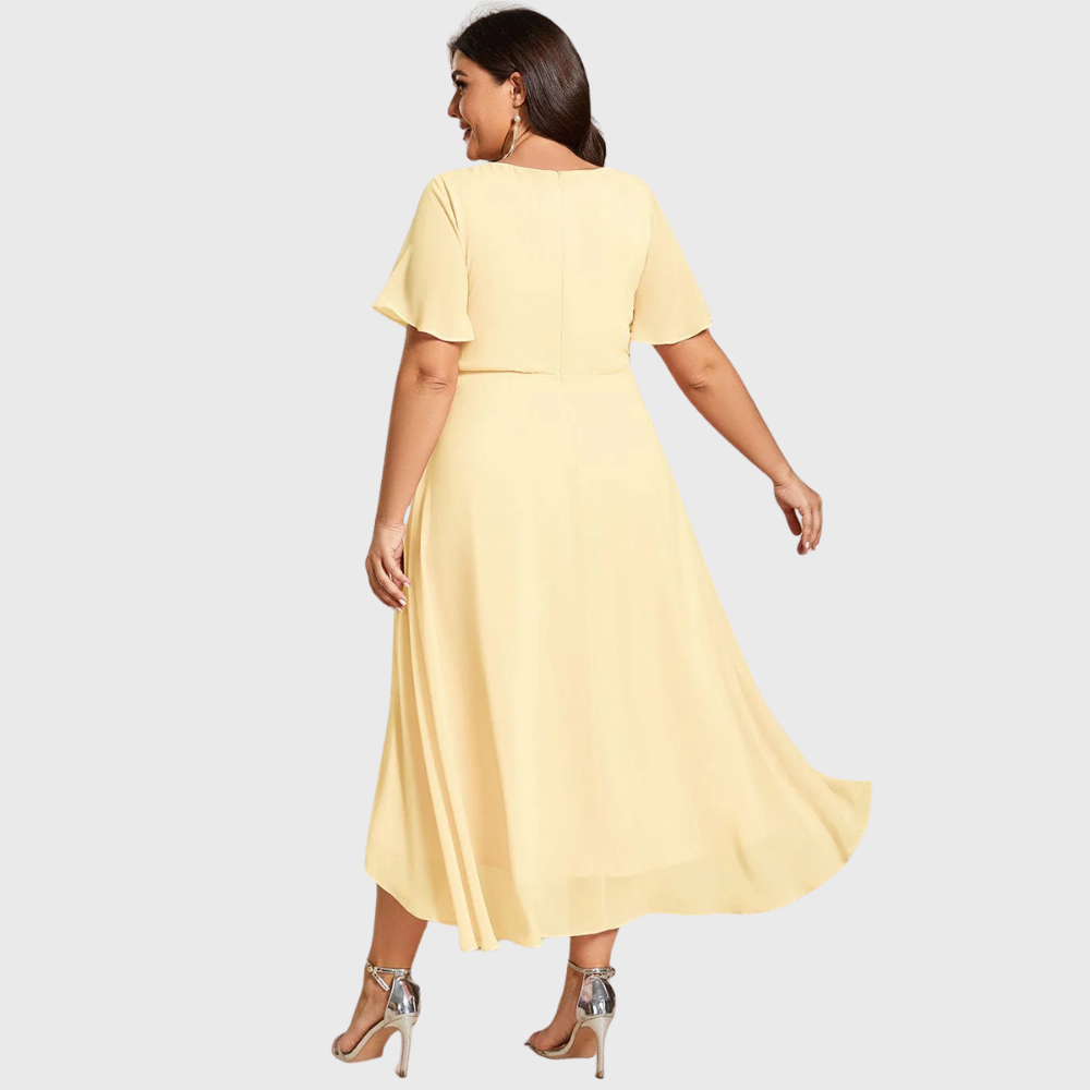 Chiara | A-Linien-Kleid aus Chiffon mit asymmetrischem Saum