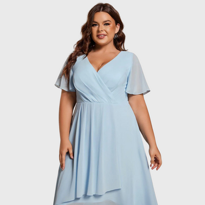 Chiara | A-Linien-Kleid aus Chiffon mit asymmetrischem Saum