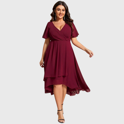 Chiara | A-Linien-Kleid aus Chiffon mit asymmetrischem Saum