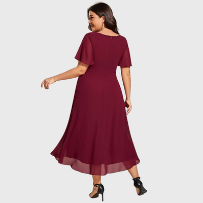 Chiara | A-Linien-Kleid aus Chiffon mit asymmetrischem Saum