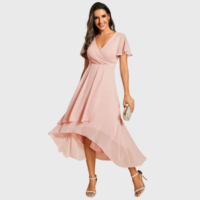 Chiara | A-Linien-Kleid aus Chiffon mit asymmetrischem Saum
