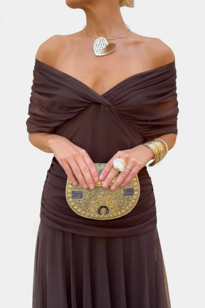 Stefanie | Midikleid aus Tüll mit V-Ausschnitt